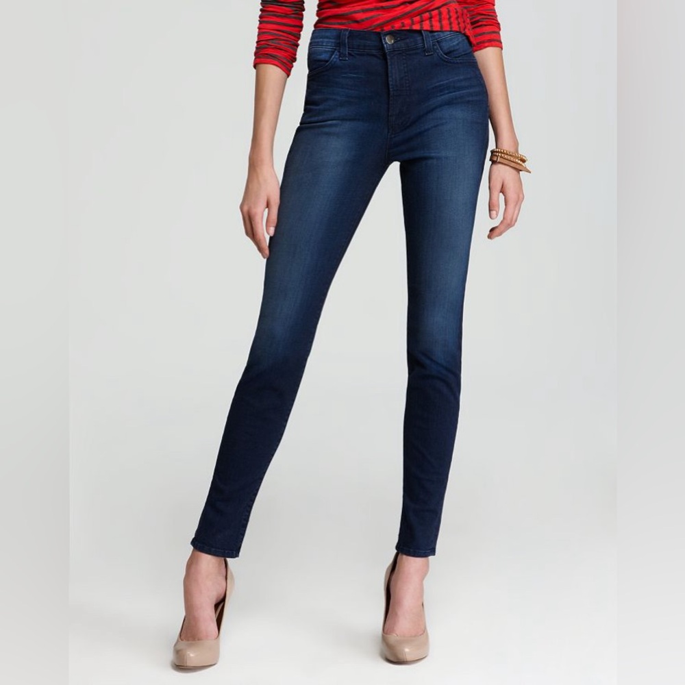 J Brand Maria High Rise Skinny in Avalon - Stretch Ankle Jeans - Dark Wash - 26